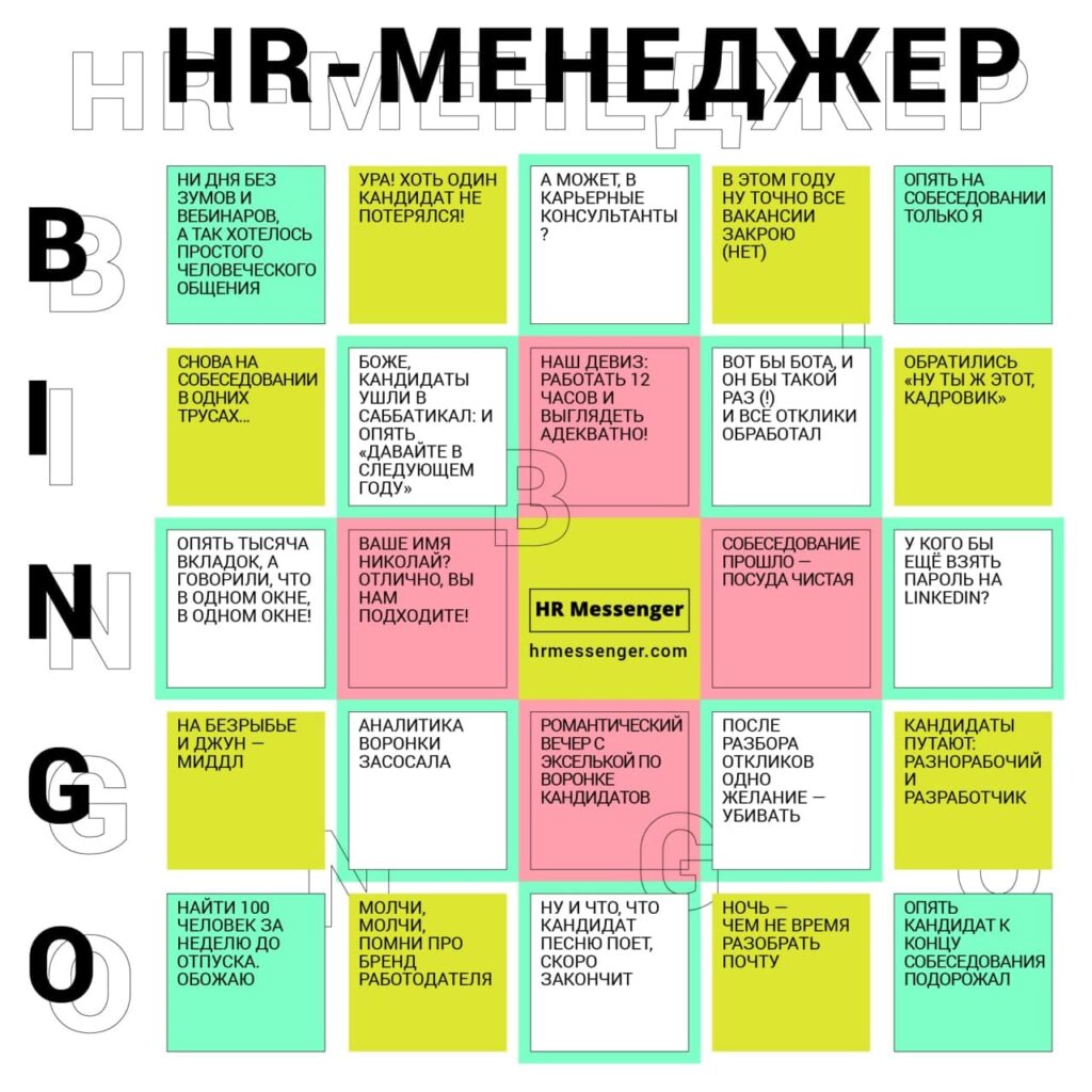 Бинго: рабочие будни рекрутеров и HR-менеджеров – Блог HR Messenger